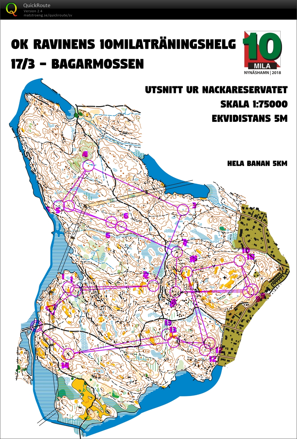 10milaträning, natt (17/03/2018)