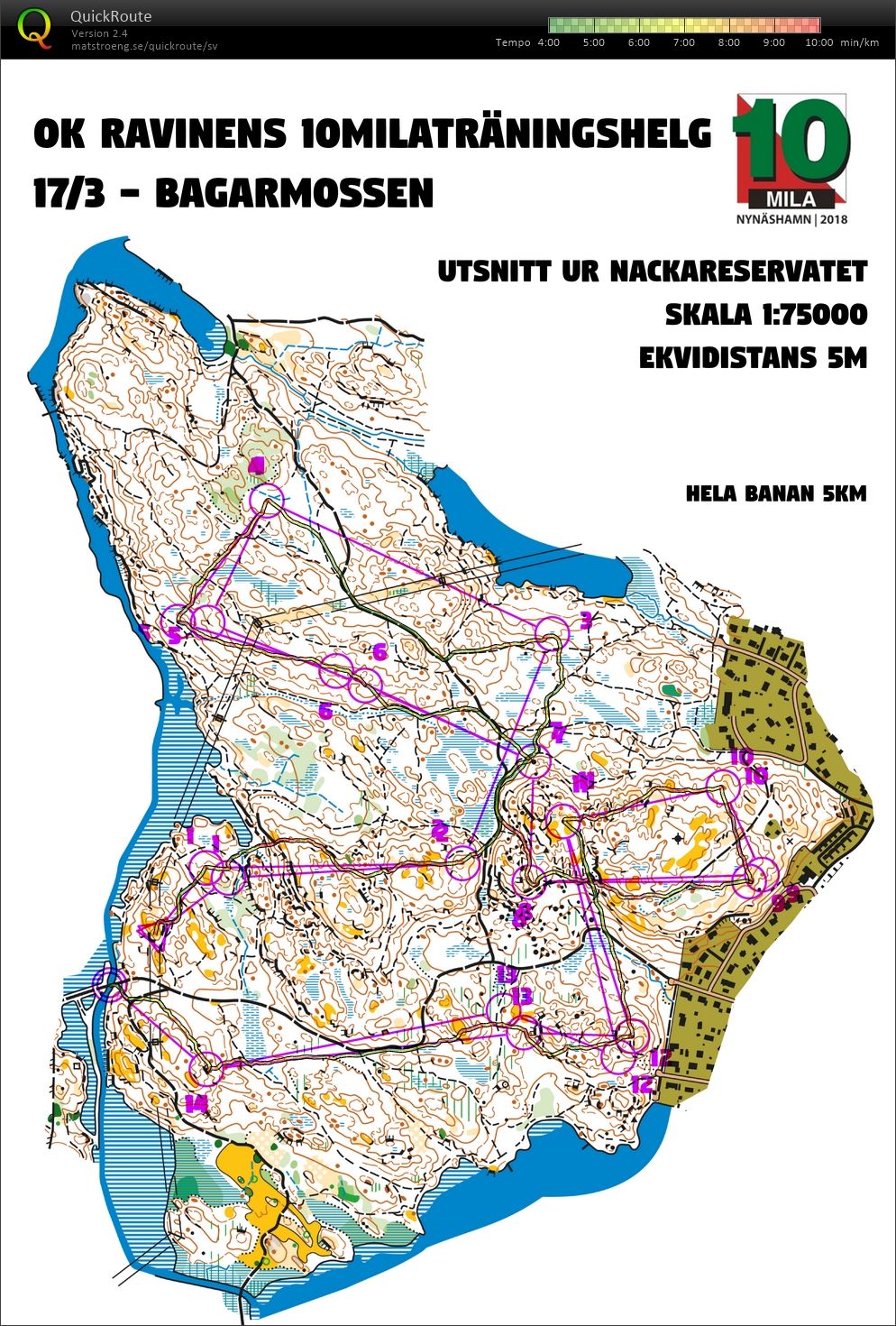 10milaträning, natt (17-03-2018)